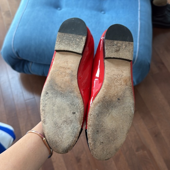 Chanel Glossy Red and Black Flats - Picture 2 of 6